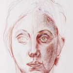 Face, Prismacolor pencil on archival paper, 12 x 9 inchehs