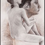Figure and Head, Derwent pencil on archival paper, 24 x 19 i