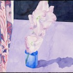 Flower With Purple Curtain, watercolor on Arches paper, 22 x