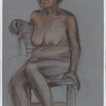 Seated Figure 2 Derwent pencil on painted archival bristol