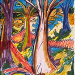 Trees,  marker on bristol vellum, 11 x 7 inches_